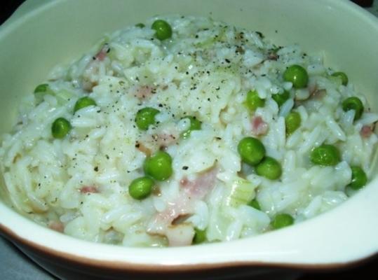 risotto van erwten en ham