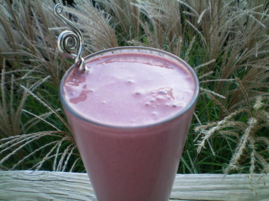 smoothie van chocolade, framboos en banaan