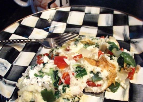 ww geïnspireerde Griekse gegoten ei-witte omelet