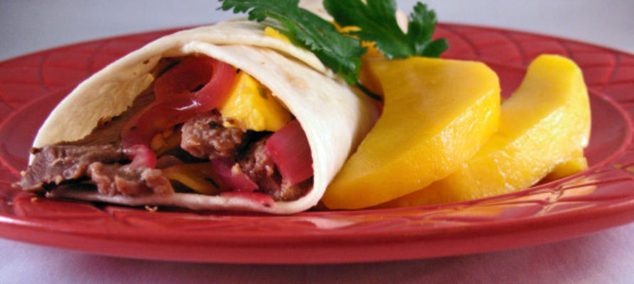 biefstuk en mango fajitas