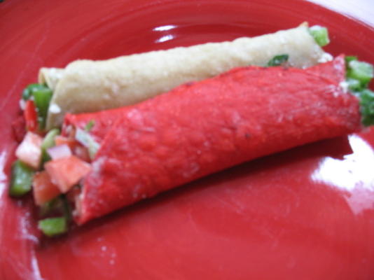blauwe maïs feta taquitos