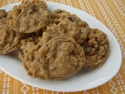 cashew, chocolade en butterscotch cookies