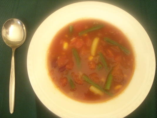 plantaardige rundvleesgerst soep