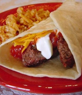 steak fajitas (knoflook chili gemarineerde rok steak met knoflook)