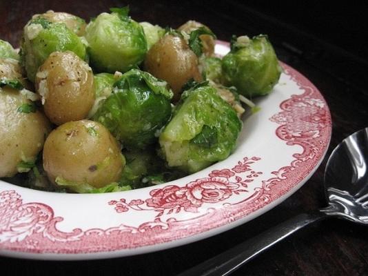 parmezaan spruitjes met nieuwe aardappelen