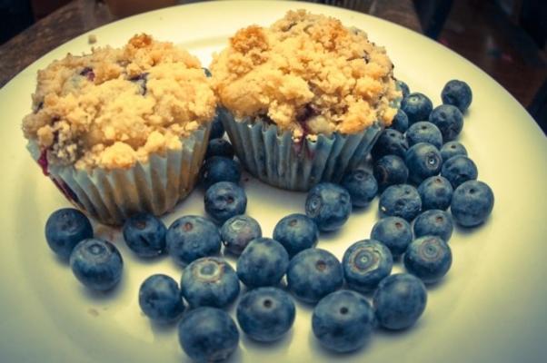 bosbessenmuffins met streusel topping recept