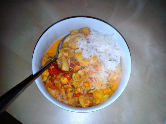 bloemkool curry met kip