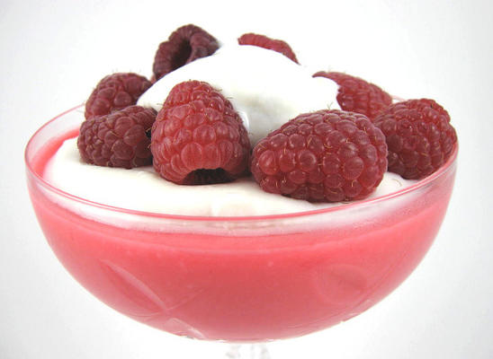 frambozenroze fluwelen gelatine-yoghurtmousse