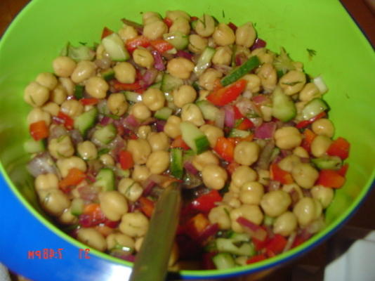 salade met weinig vet kikkererwt (koosjer-pareve)