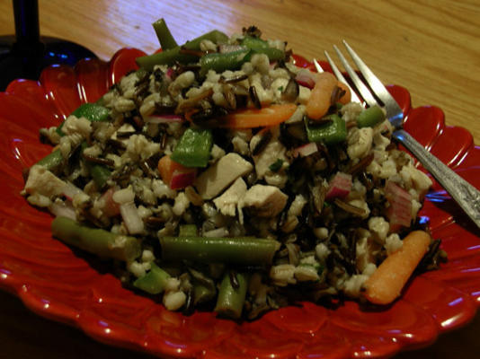 pikante kalkoenwilde rijstsalade (geen mayo)