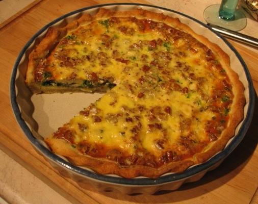 spinazie, roquefort en walnoot quiche