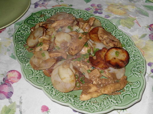 balsamico mosterdkip met aardappelen