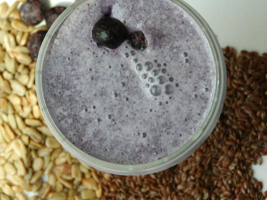 Blueberry en vlasmilkshake