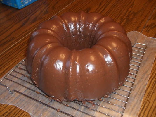 chocolade bundt cake glazuur
