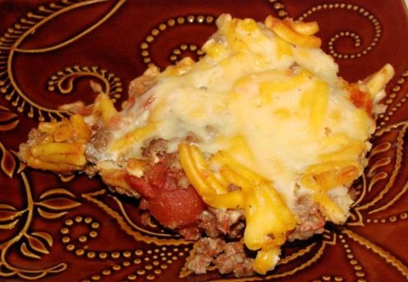 cheddar macaroni rundvlees braadpan