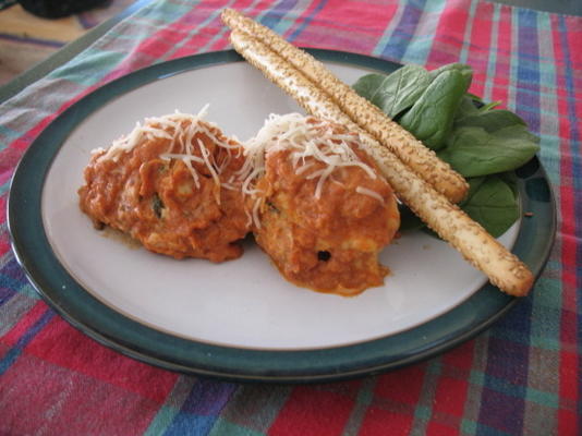 manicotti van kip en spinazie of schelpen