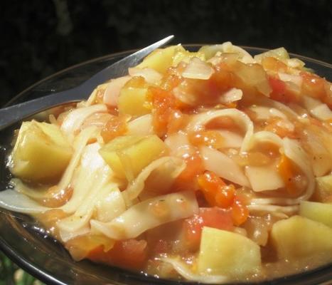 pasta met aardappelen en kruiden