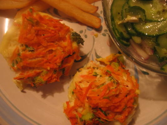 vetarme wortel- en courgette-mini-frittatas