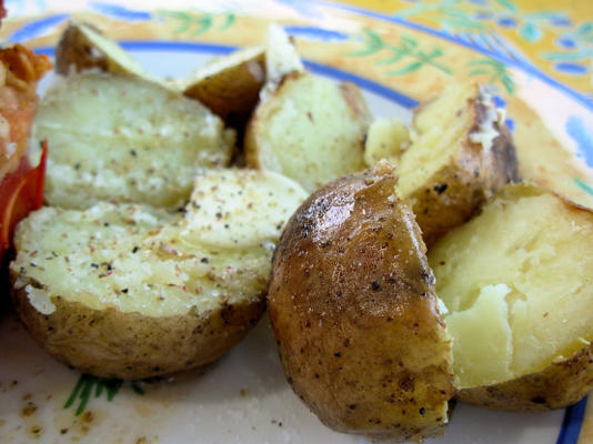 tweemaal gebakken buiten bbq baby aardappelen