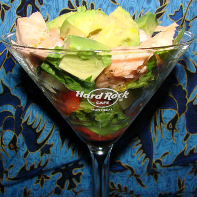 zalm martini voor 2 (salade in een glas)
