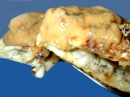 viskussens met papaya-raisin-dip