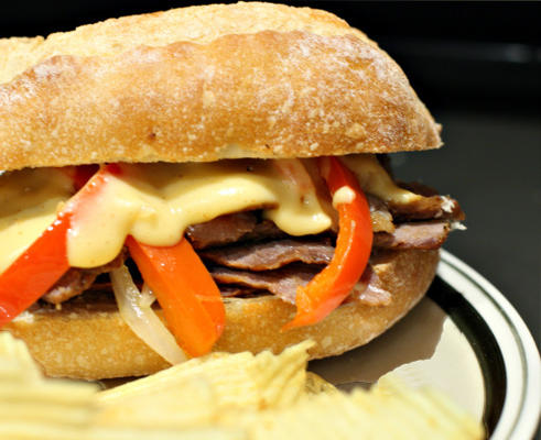 open gezicht ny strip philly cheese steaks