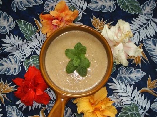 magere crème van selderijzensoep met knoflook, curry en kruiden