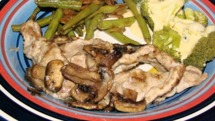 gestoofd varkensvlees (varkenshaas) met champignons