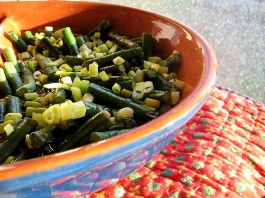 groene boon en basilicum salade