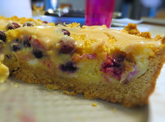 Blueberry cheesecake kruimeltaart