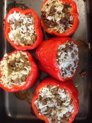 gevulde rode paprika