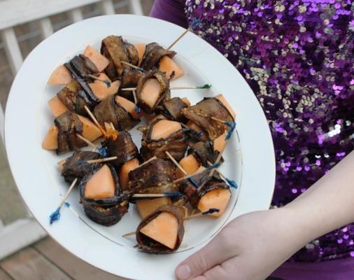 rokerige aubergine en meloen wraps