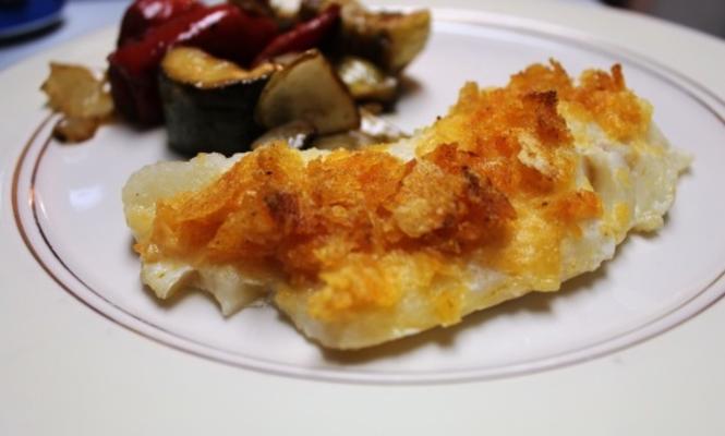 bbq chip-crusted orange roughy