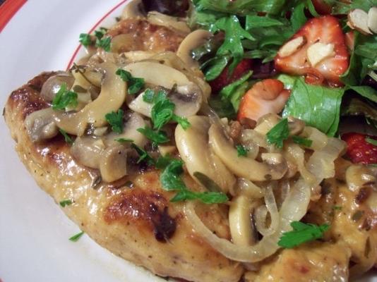 kalkoen schnitzels met dragon en wijn