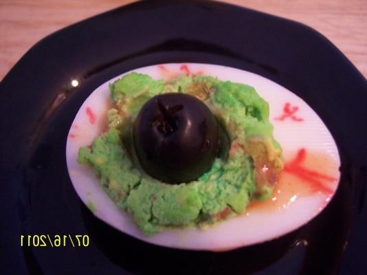 gekruide deviled eggs (ook bekend als: blood shot eyes)