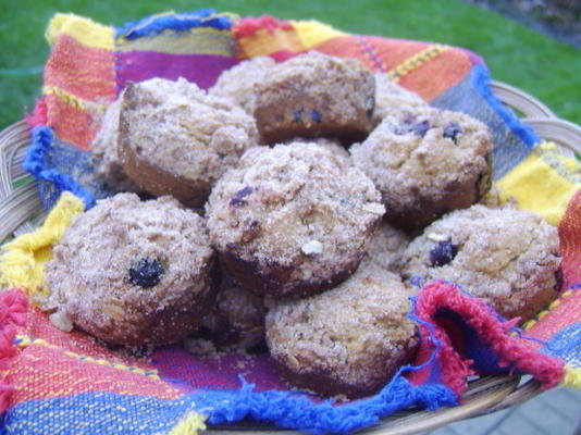 volkoren bosbessenmuffins (veganistisch)