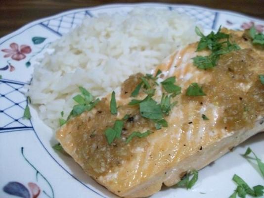 geroosterde zalm met chili glazuur