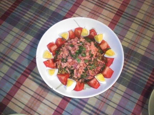 gecurryde rijst met gerookte zalm