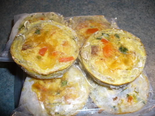 pre-made ontbijt quiches (vegetarisch of vlees) tarwe-vrij, zuivelvrij