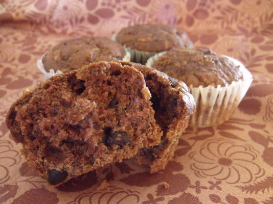 dubbele chocolade courgette muffins