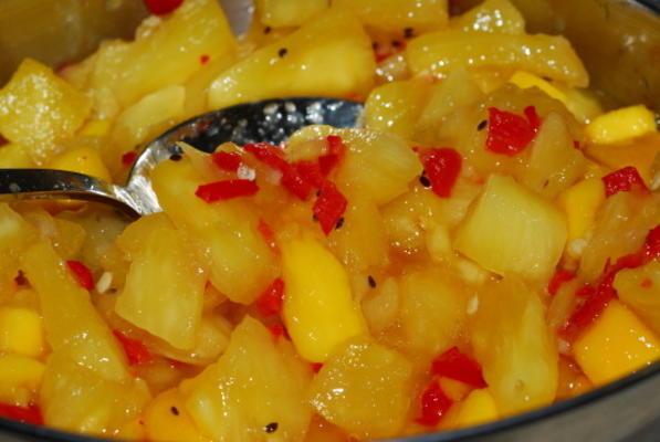 zonnig en heet! salsa (ananas mango kiwi salsa)
