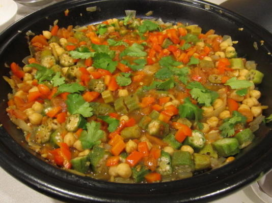 okra en kikkererwt-tajine