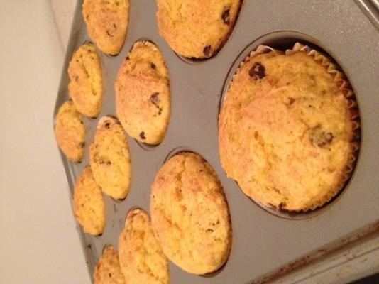 butternut squash en chocolate chip muffins