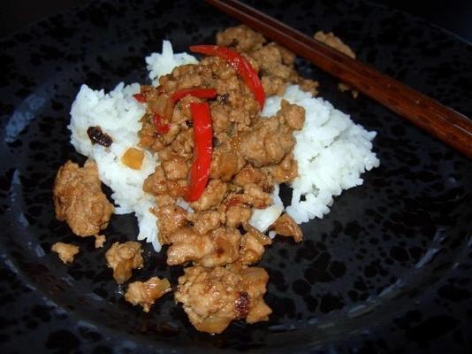 gekruide gehakte rijstpap van varkensvlees