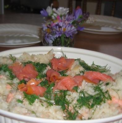 Risotto van gerookte zalm