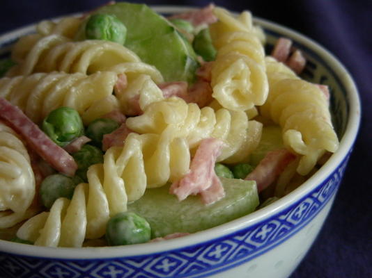 picknick pasta en ham salade