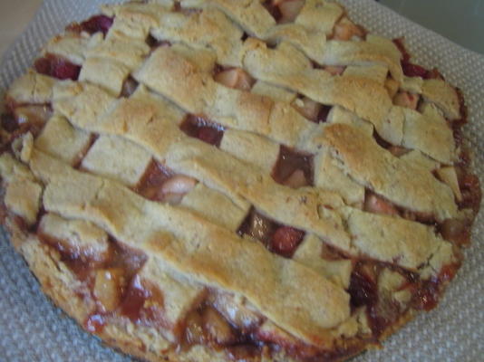 appel cranberry rooster taart