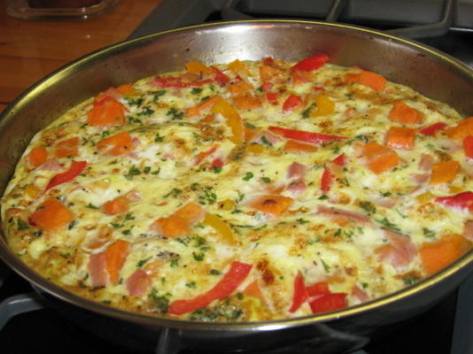 ham en plantaardige frittata