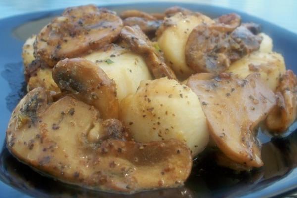 sint-jakobsschelpen en champignons (pan aangebraden)