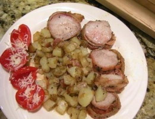 bacon-wrapped varkenshaasje op de grill of grill